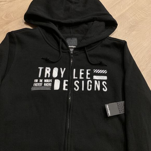 Troy Lee Designs TLD Etched Zip-Up Hoodie Women's XL Black Sweatshirt NEW NWT - Picture 2 of 7